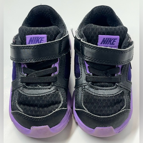 Nike Kids Velcro Black and Purple Shoes Baby Toddler Sneakers Size 6C - Picture 15 of 15